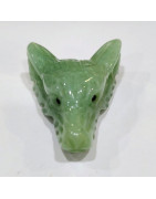 Pendentif Tête de Loup Aventurine Verte