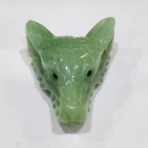 Pendentif Tête de Loup Aventurine Verte