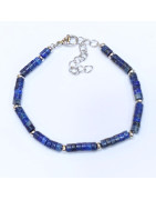 Bracelet Homme Lapis-Lazuli Sodalite Acier Inox Taille Réglable