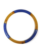 Bracelet Corne Laquée Type Jonc Bleu