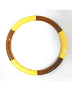 Bracelet Corne Laquée Type Jonc Jaune
