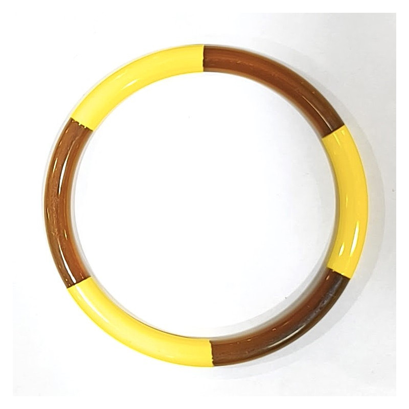 Bracelet Corne Laquée Type Jonc Jaune