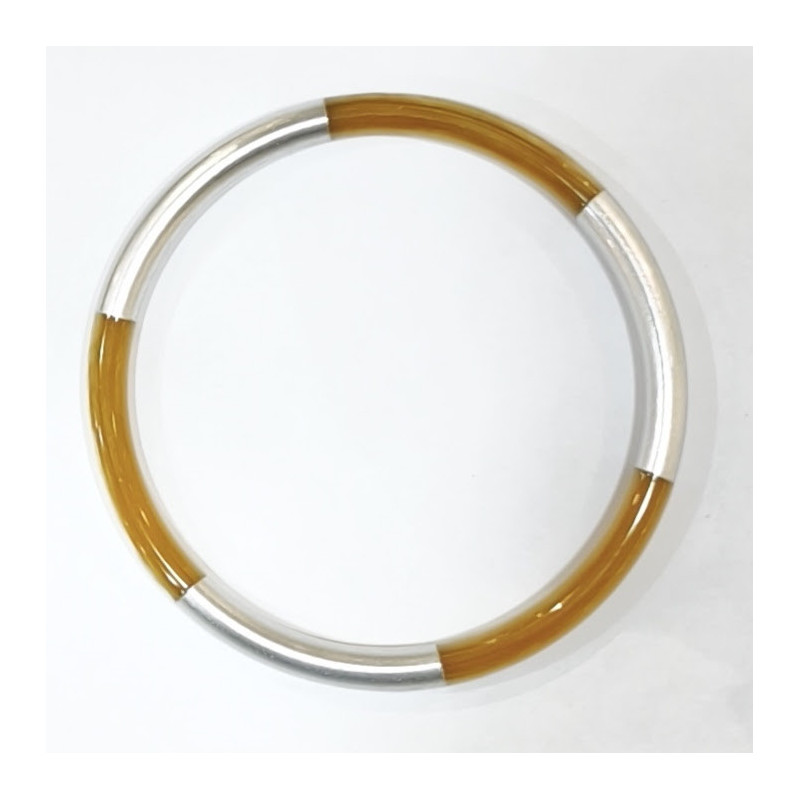 Bracelet Corne Laquée Type Jonc Argent