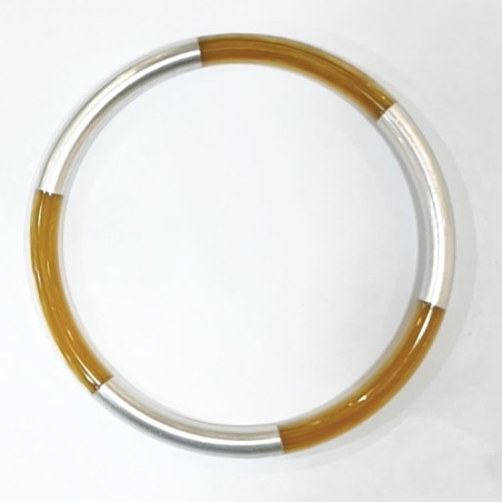 Bracelet Corne Laquée Type Jonc Argent