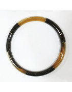 Bracelet Corne Laquée Type Jonc Noir