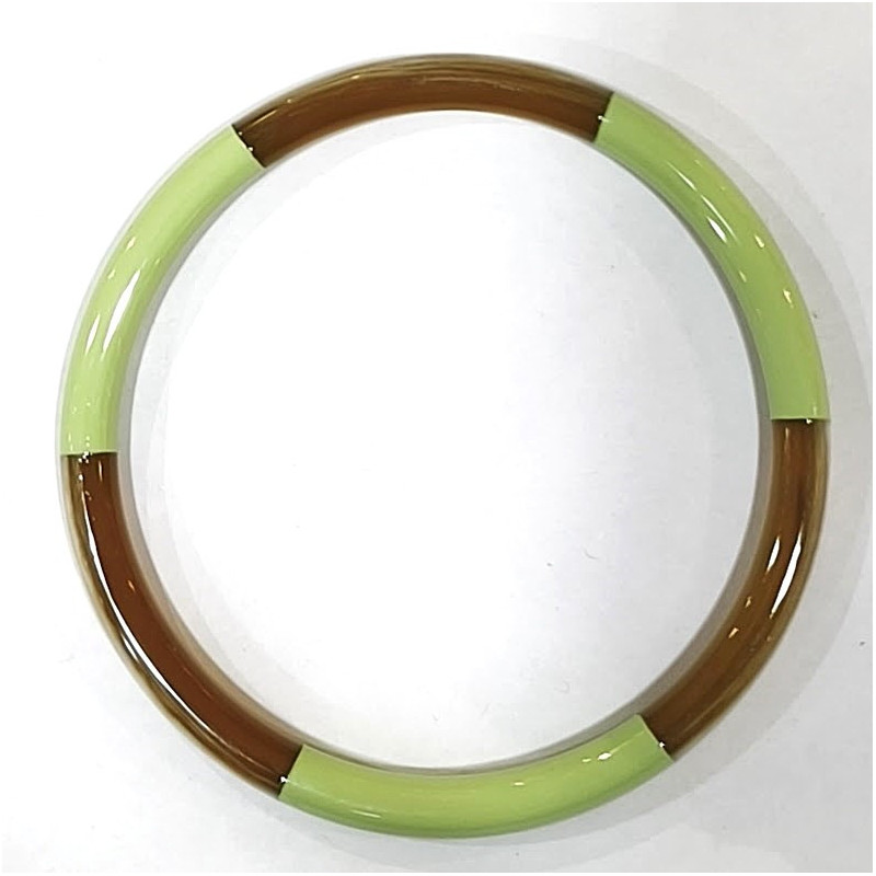 Bracelet Corne Laquée Type Jonc Vert