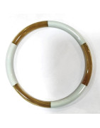 Bracelet Corne Laquée Type Jonc Gris
