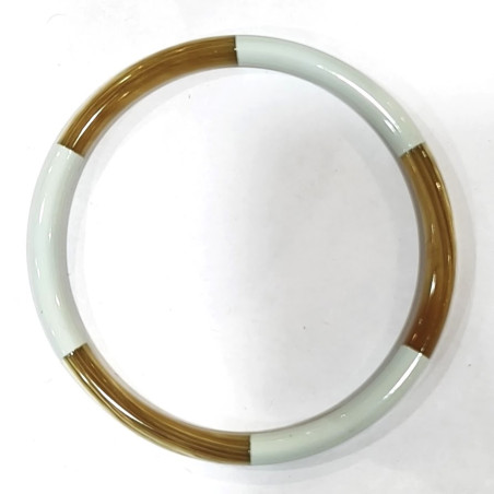 Bracelet Corne Laquée Type Jonc Gris