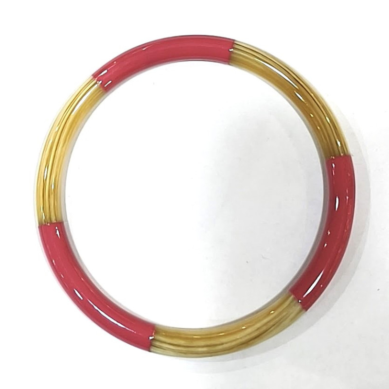 Bracelet Corne Laquée Type Jonc Rose