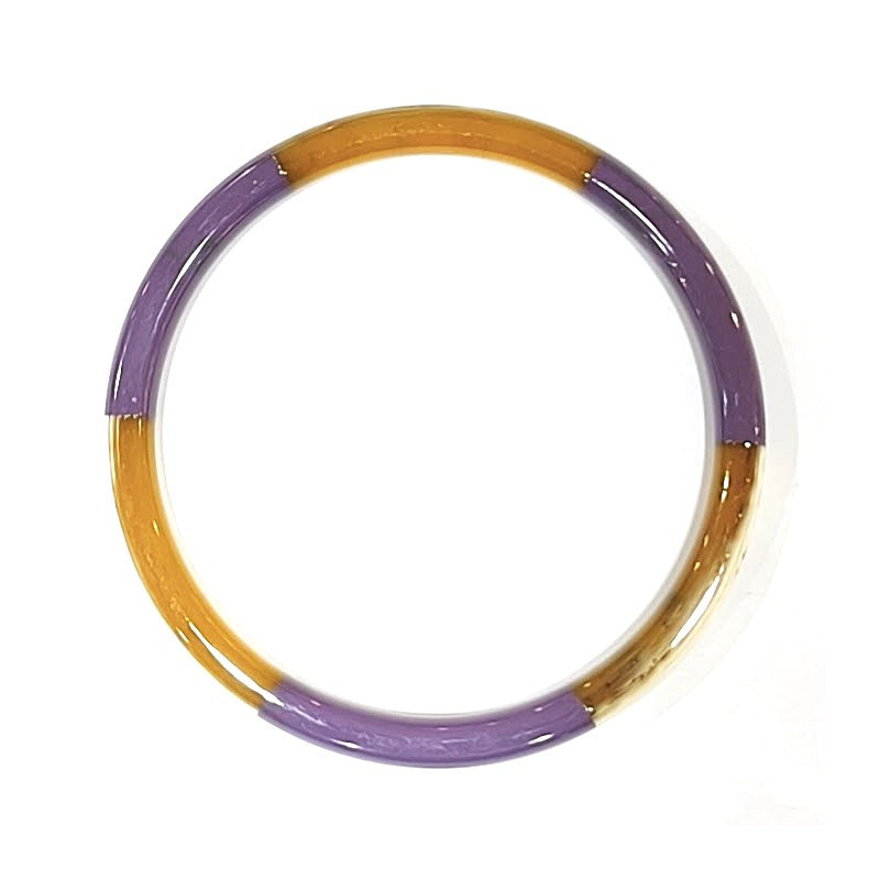 Bracelet Corne Laquée Type Jonc Violet