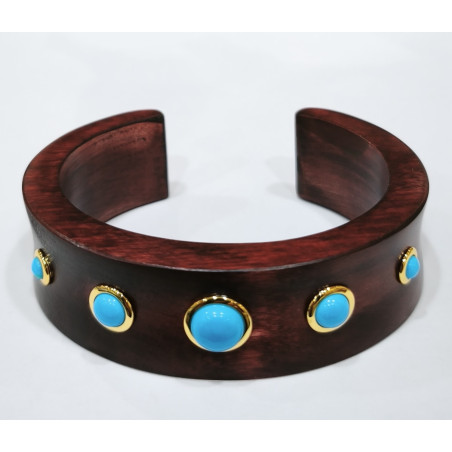 Bracelet Turquoise Bois Noir Collection NIIKI PARIS
