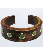 Bracelet Aventurine Verte Bois Collection NIIKI PARIS
