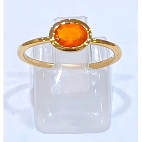 Bague Opale de Feu Laiton Plaquée Or Collection NIIKI PARIS