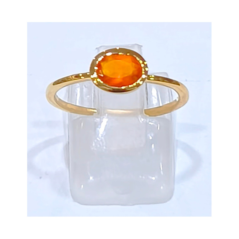 Bague Opale de Feu Laiton Plaquée Or Collection NIIKI PARIS