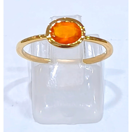 Bague Opale de Feu Laiton Plaquée Or Collection NIIKI PARIS