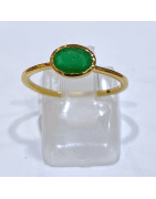 Bague Emeraude Laiton Plaquée Or Collection NIIKI PARIS