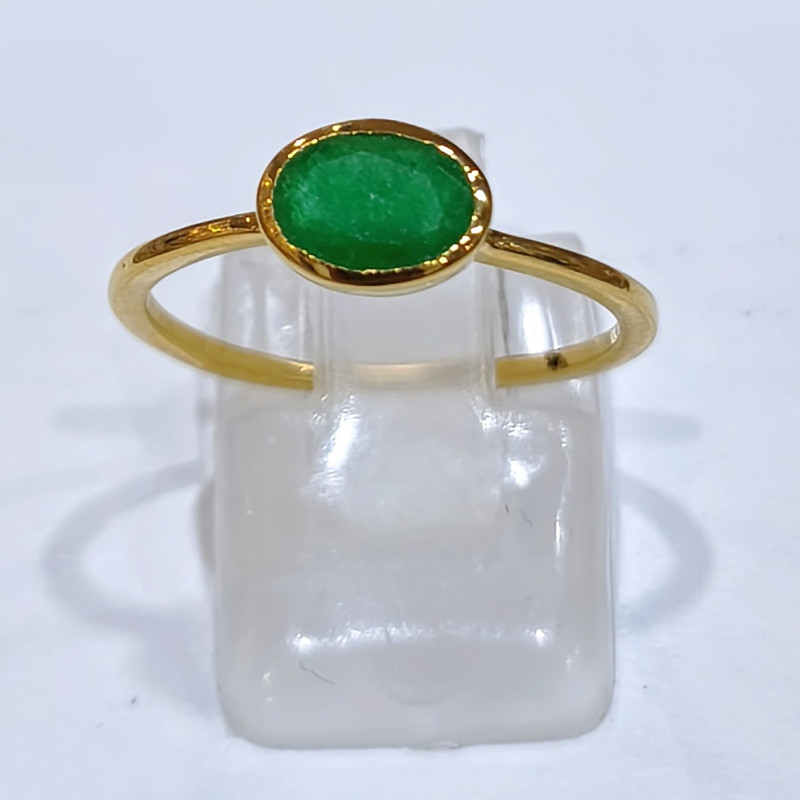 Bague Emeraude Laiton Plaquée Or Collection NIIKI PARIS