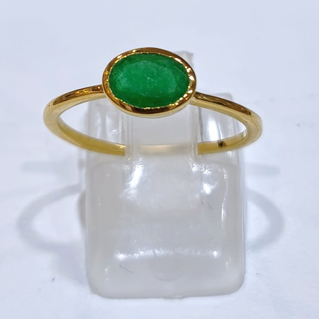 Bague Emeraude Laiton Plaquée Or Collection NIIKI PARIS