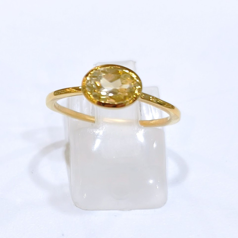 Bague Citrine Laiton Plaquée Or Collection NIIKI PARIS