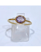 Bague Améthyste Laiton Plaquée Or Collection NIIKI PARIS