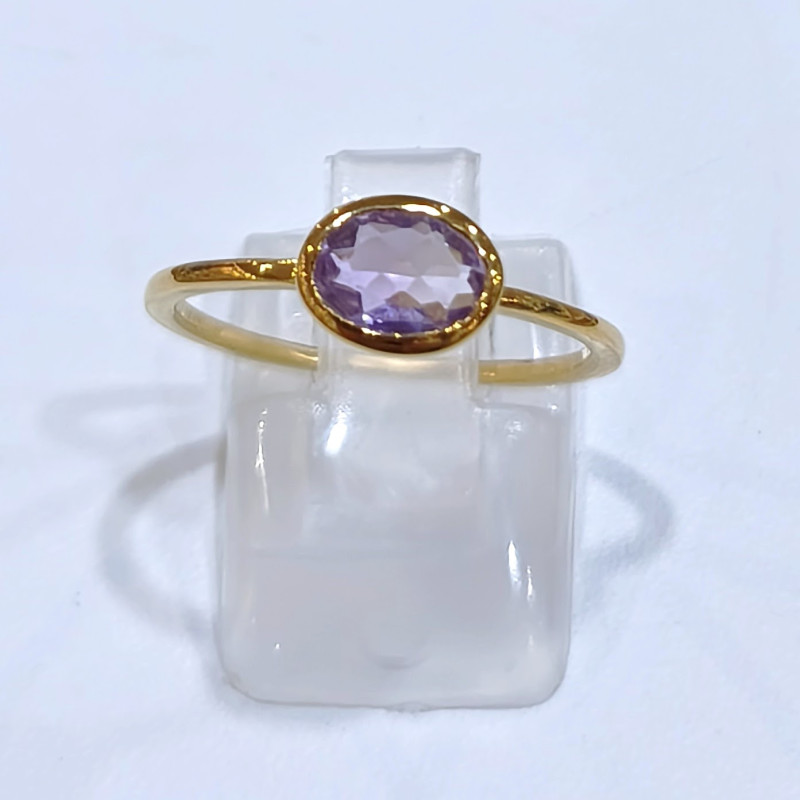 Bague Améthyste Laiton Plaquée Or Collection NIIKI PARIS