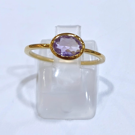 Bague Améthyste Laiton Plaquée Or Collection NIIKI PARIS