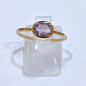 Bague Améthyste Laiton Plaquée Or Collection NIIKI PARIS