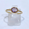 Bague Améthyste Laiton Plaquée Or Collection NIIKI PARIS