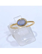 Bague Labradorite Laiton Plaquée Or Collection NIIKI PARIS