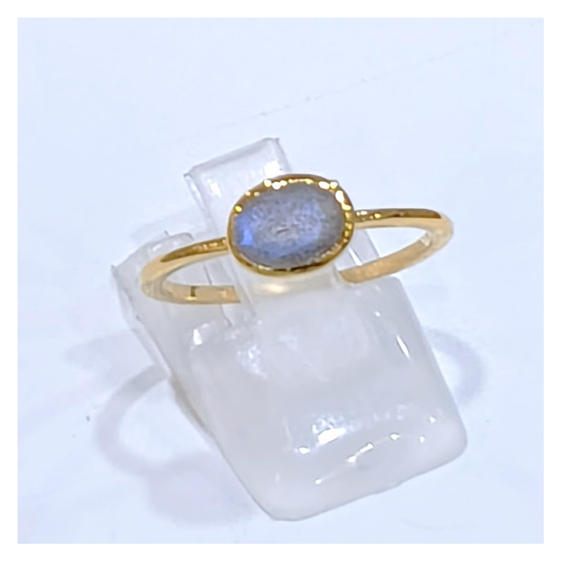 Bague Labradorite Laiton Plaquée Or Collection NIIKI PARIS