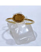 Bague Œil de Tigre Laiton Plaquée Or Collection NIIKI PARIS