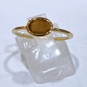 Bague Œil de Tigre Laiton Plaquée Or Collection NIIKI PARIS