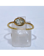 Bague Aigue Marine Laiton Plaquée Or Collection NIIKI PARIS