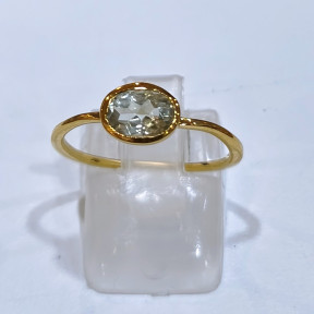 Bague Aigue Marine Laiton Plaquée Or Collection NIIKI PARIS