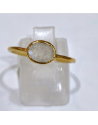 Bague Pierre de Lune Laiton Plaquée Or Collection NIIKI PARIS