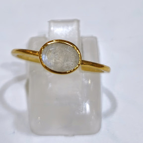 Bague Pierre de Lune Laiton Plaquée Or Collection NIIKI PARIS