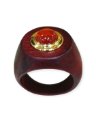 Bague Cornaline Bois Collection NIIKI PARIS