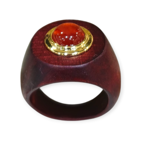 Bague Cornaline Bois Collection NIIKI PARIS