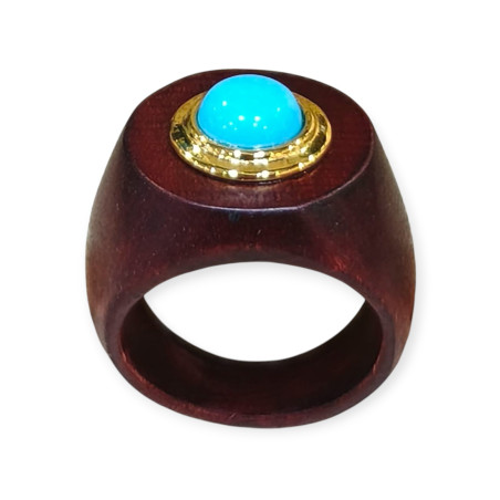 Bague Turquoise Bois Collection NIIKI PARIS