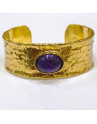 Bracelet Améthyste Laiton Plaqué Or Collection NIIKI PARIS