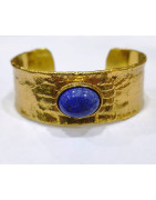 Bracelet Lapis-Lazuli Laiton Plaqué Or Collection NIIKI PARIS