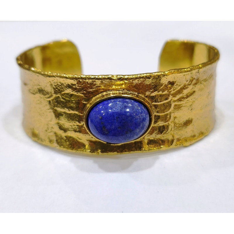 Bracelet Lapis-Lazuli Laiton Plaqué Or Collection NIIKI PARIS