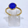Bague Jade Bleu Laiton Plaqué Or Collection NIIKI PARIS