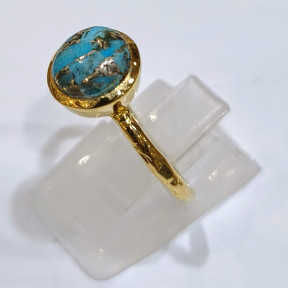 Bague Turquoise Laiton Plaqué Or Collection NIIKI PARIS
