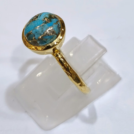 Bague Turquoise Laiton Plaqué Or Collection NIIKI PARIS