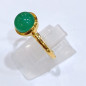Bague Agate Verte Laiton Plaqué Or Collection NIIKI PARIS