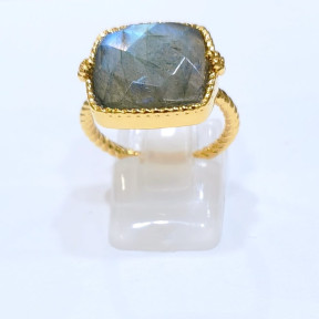 Bague labradorite Laiton Plaqué Or Taille 55 Collection NIIKI PARIS