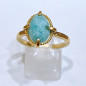 Bague Amazonite Laiton Plaqué Or Taille 58 Collection NIIKI PARIS