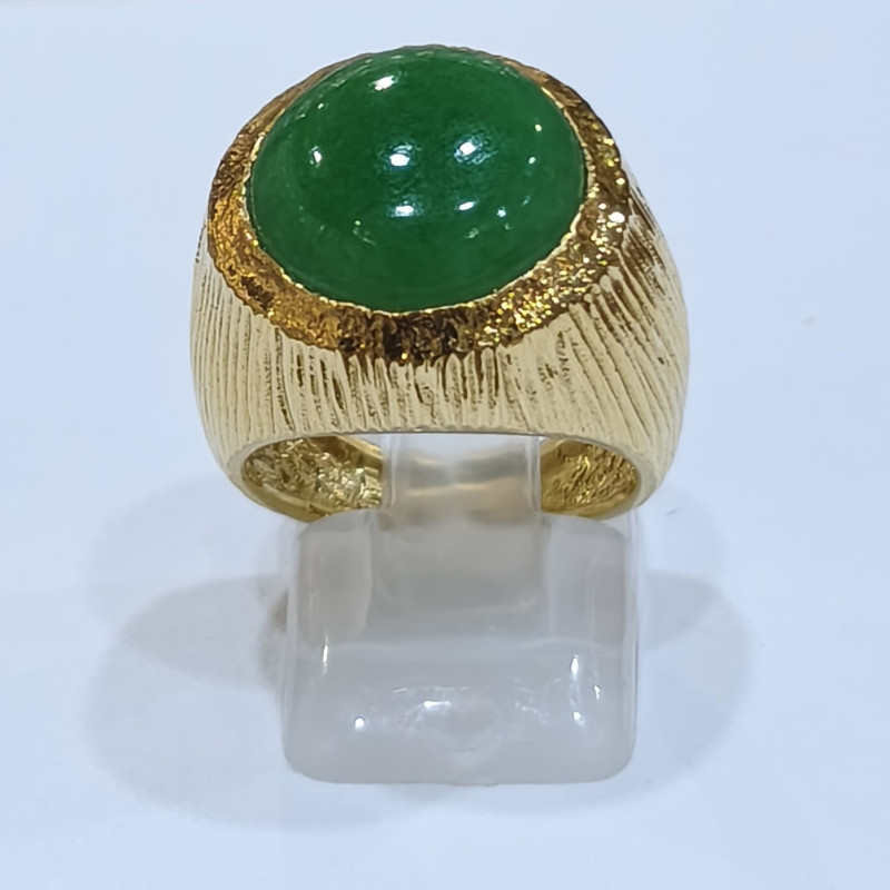 Bague Jade Laiton Plaqué Or Taille 53 Collection NIIKI PARIS