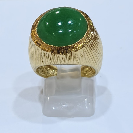 Bague Jade Laiton Plaqué Or Taille 53 Collection NIIKI PARIS